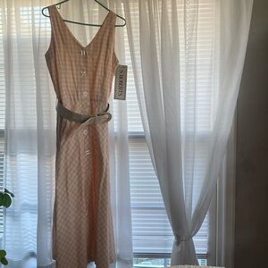 Vntg S.Roberts 1980s Pink Shepherds Check Gingham Cotton Sundress Dress 8